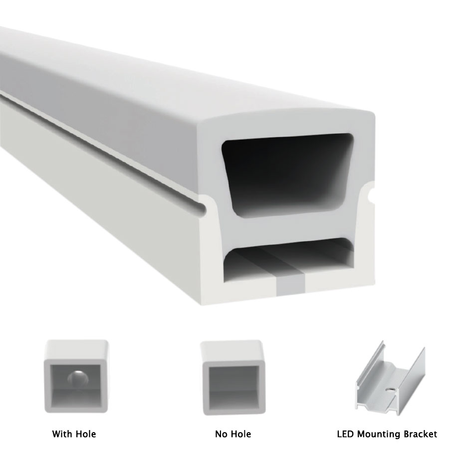 Silikonová ohebná trubice osvětlení LED difuzor Vodotěsný 180° horní vyzařování 14*14mm Silikonová ohebná trubice osvětlení LED difuzor Vodotěsný 180° horní vyzařování 14*14mm