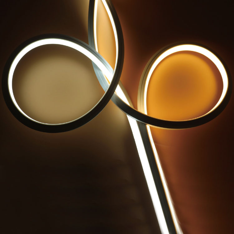 Flex-Silikon-LED-Streifendiffusor, Außenprofil, 120°, nach oben emittierend, 14 x 14 mm Flex-Silikon-LED-Streifendiffusor, Außenprofil, 120°, nach oben emittierend, 14 x 14 mm