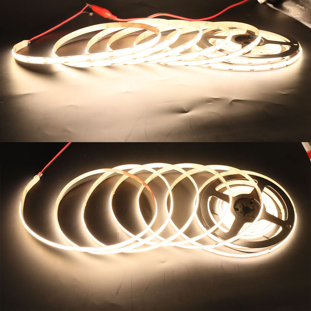 Speciální žhavý výprodej Ra90 Flexibilní COB LED páskové osvětlení 16.4Ft role Speciální žhavý výprodej Ra90 Flexibilní COB LED páskové osvětlení 16.4Ft role