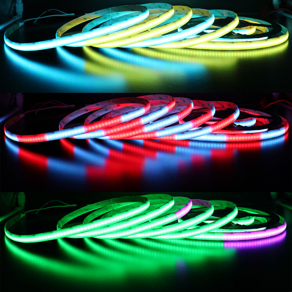 Waterproof 12V WS2811 RGB Color Chasing COB LED Strip 1~5m