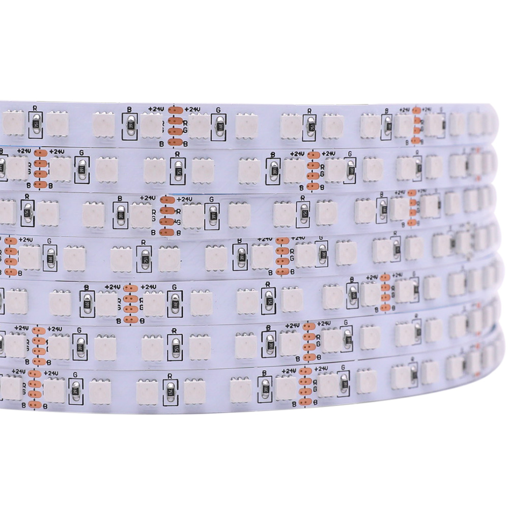 5m RGB LED světla měnící barvu – 120LEDs/m LED pásek s vysokou hustotou – DC24V