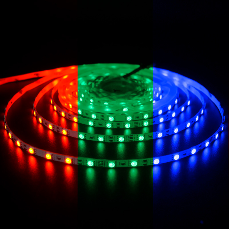 6mm RGB tenký LED pásek se změnou barvy – 5V/12V/24V 60LEDs/m 16.4 stop 6mm RGB tenký LED pásek se změnou barvy – 5V/12V/24V 60LEDs/m 16.4 stop
