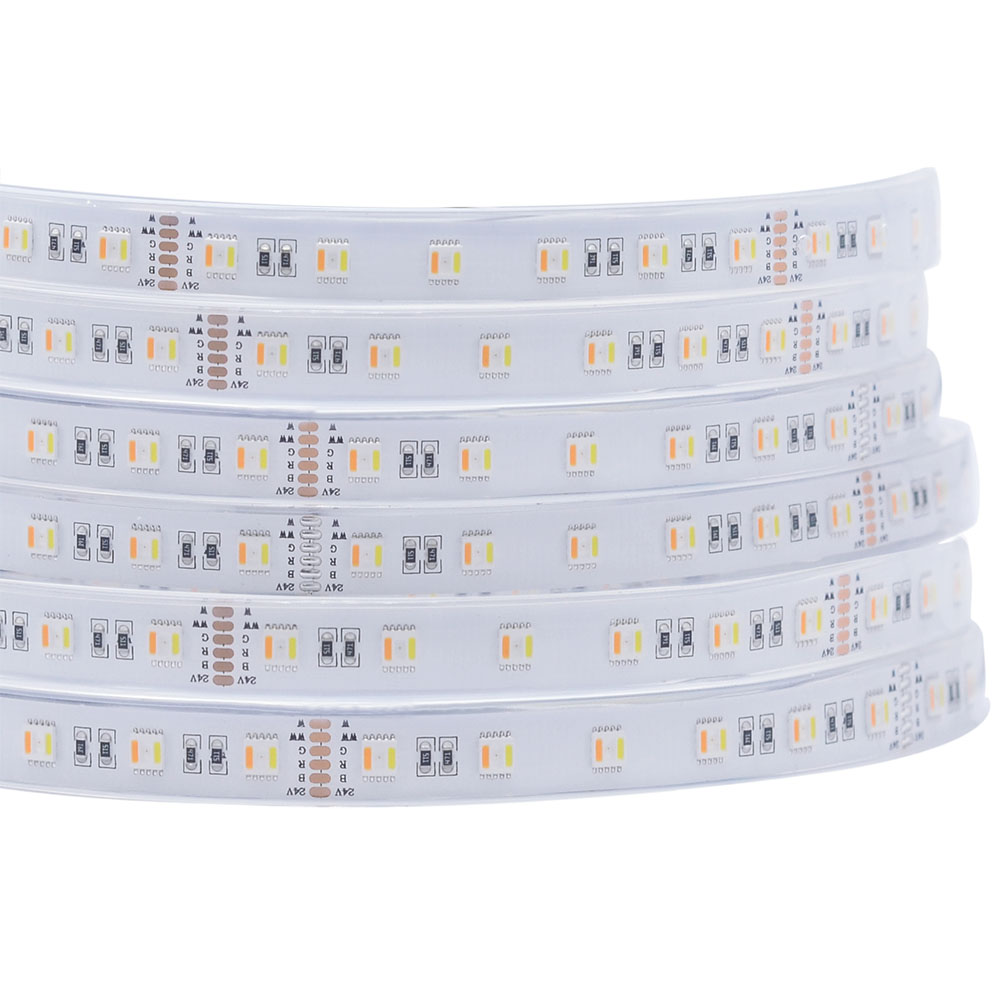 5v1 RGBCCT IP68 venkovní světla měnící barvu – 15mm 24V voděodolná LED pásková světla – 60LED/m