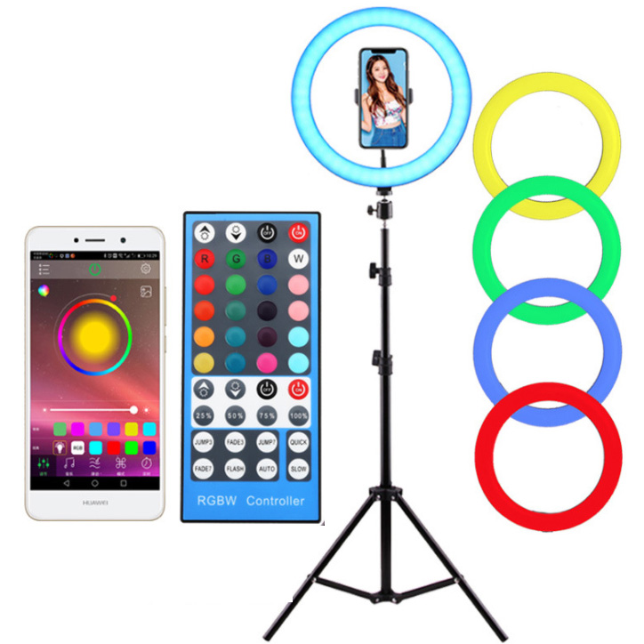 DC5V USB RGBW RF a APP Remote Real-Time LED Ring Light Žadatel pro živé vysílání a fotografování