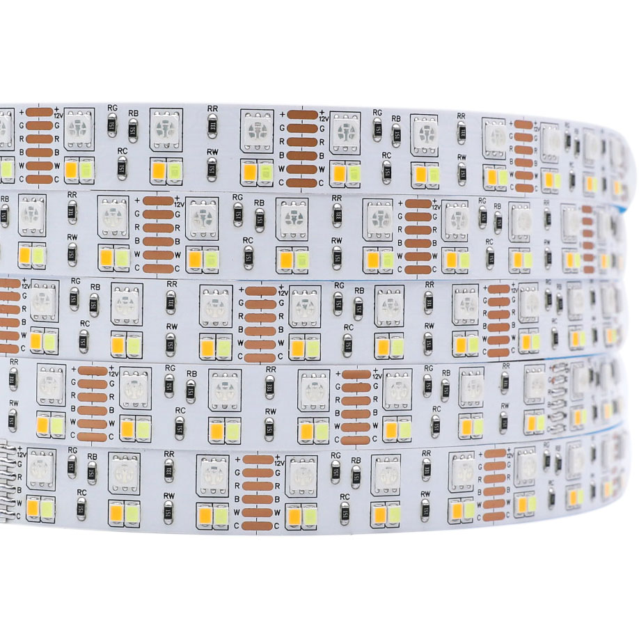 RGBWW 5050+2835 LED světla se změnou barvy – 16 mm 12V LED pásek – 180 LED/m vysoká hustota RGBWW 5050+2835 LED světla se změnou barvy – 16 mm 12V LED pásek – 180 LED/m vysoká hustota