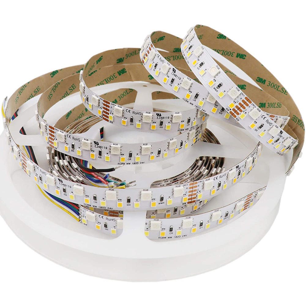Vícebarevná LED světla RGBCCT – 24 V RGB+WW+DW LED – 14 mm 180 LED/m vysoká hustota