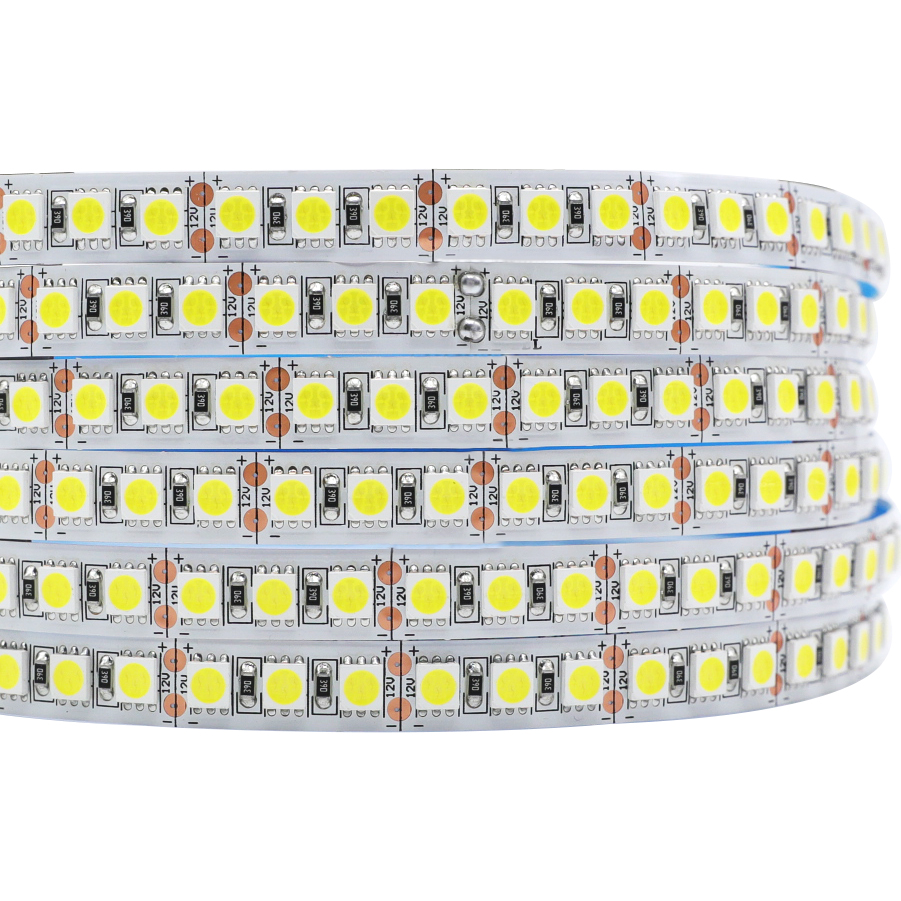 DC12/24V Jednořadý 600LED SMD5050 Volitelný Supersvítivý 10mm Šířka Vodotěsný Flexibilní LED proužek Světlo 16.4 stop na cívku Prodejem