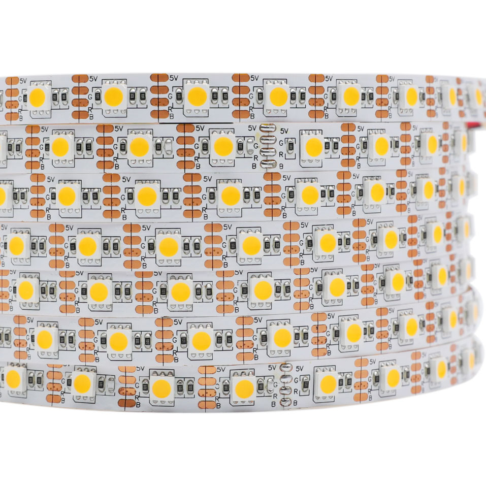 Flexibilní LED páskové světlo DC5V 5050SMD – jednobarevné a vodotěsné volitelné – 16.4 stop/role