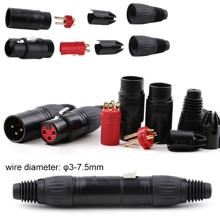 Female And Male DMX XLR Connectors