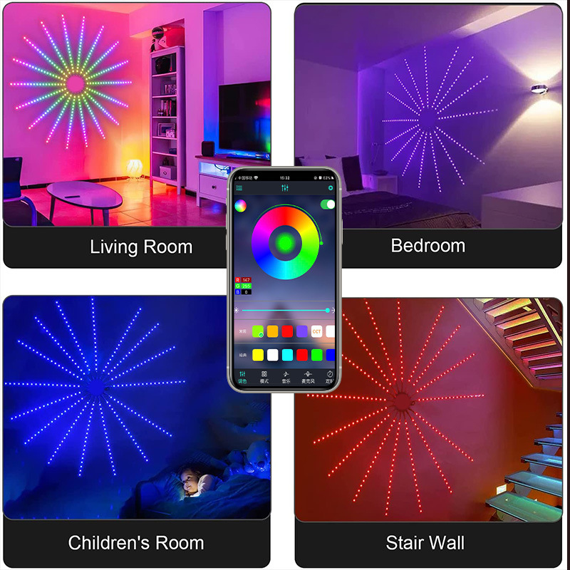 Sada světelných proužků ohňostrojů Dream Color Music Bluetooth USB LED Set Sada světelných proužků ohňostrojů Dream Color Music Bluetooth USB LED Set