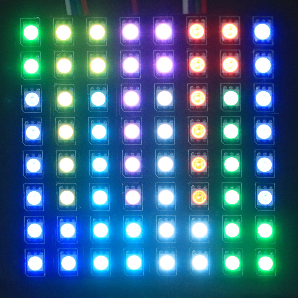 Flex 8x8 LED Matrix Display Panel WS2815 RGB Light For Signs Flex 8x8 LED Matrix Display Panel WS2815 RGB Light For Signs