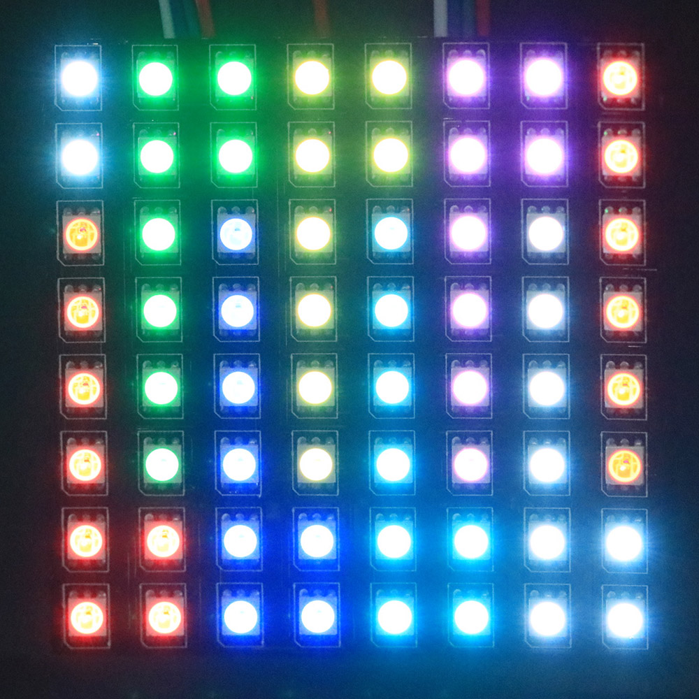 Flex 8x8 LED Matrix Display Panel WS2815 RGB Light For Signs  [DC-WS2815-DP-8*8]