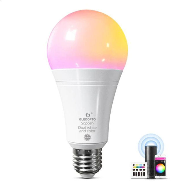 AC100~240V 12W RGBCCT LED žárovka se změnou barvy kompatibilní s Hue Bridge, Amazon Alexa, APP Voice/RF Control