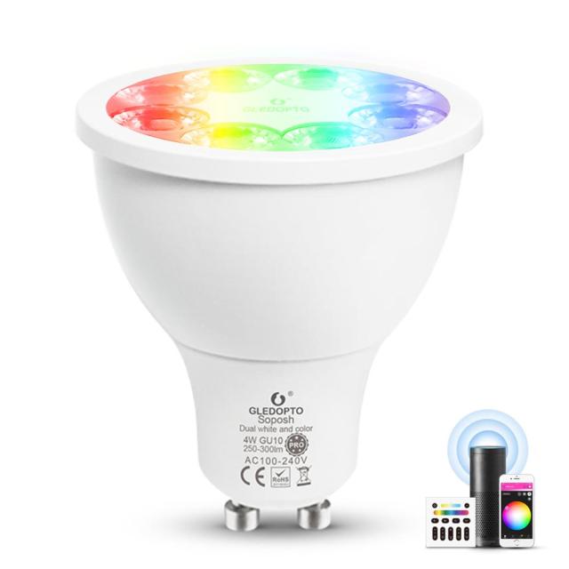 Zigbee AC100-240V 4W Smart Home LED RGB+CCT Strahler kompatibel mit Amazon Echo Plus LED-Glühbirne