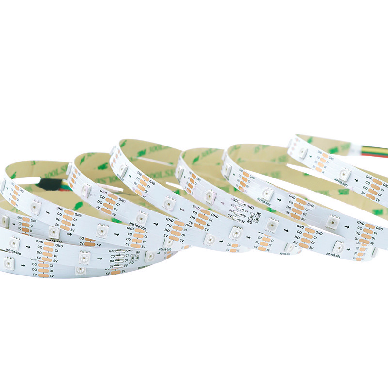 DC5V nejrychlejší HD108 IC individuálně adresovatelné RGB flexibilní LED páskové světlo – vodotěsné volitelné – 16.4 Ft 150LED DC5V nejrychlejší HD108 IC individuálně adresovatelné RGB flexibilní LED páskové světlo – vodotěsné volitelné – 16.4 Ft 150LED