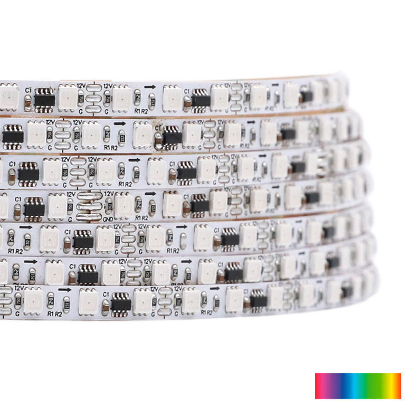 High Density FW1934 2835 RGB+IC Thin 5mm Addressable LED Tape Strip Lights