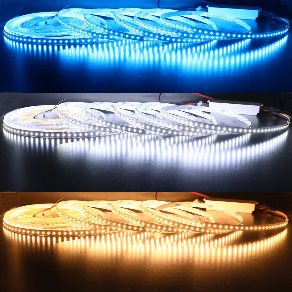 RGB+CCT světla měnící barvu – 216 LED/m LED pásek s vysokou hustotou – 10 mm 24 V Super jasný RGB+CCT světla měnící barvu – 216 LED/m LED pásek s vysokou hustotou – 10 mm 24 V Super jasný