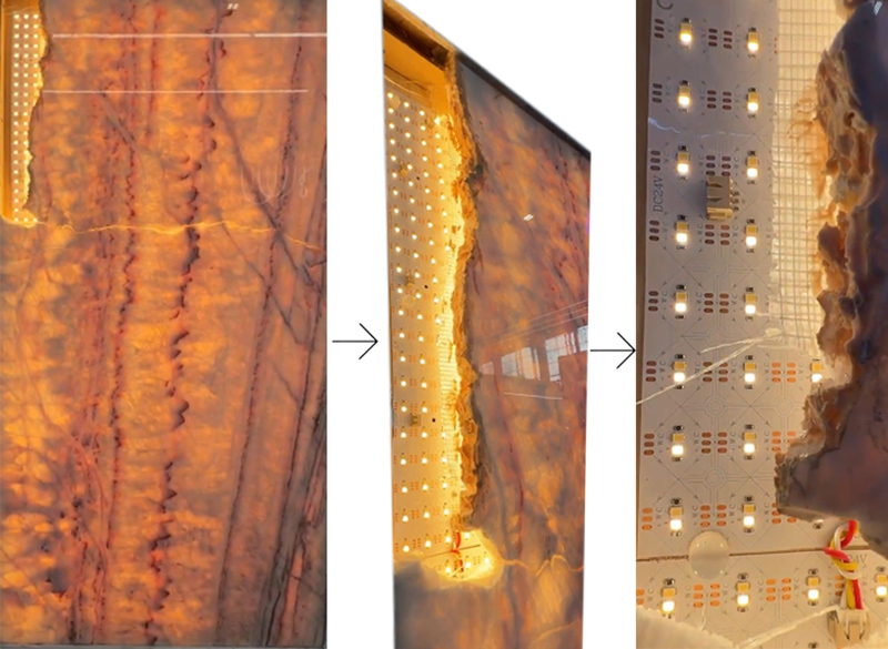 Dekorace s LED podsvícením z mramoru