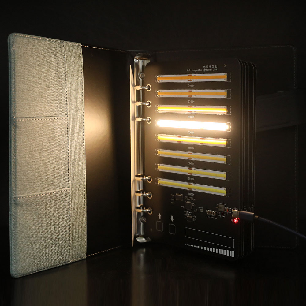 Přenosná kniha s LED páskem a barevnými efekty pro výstavy