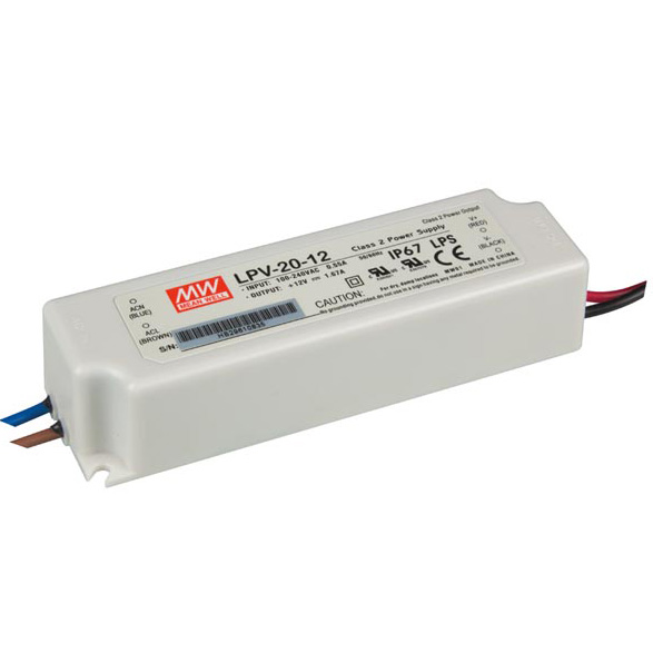 LPV-20-12 20Watt AC90~264V Vstup znamená dobře Vysoce účinný Vodotěsný DC12V LED displej s označením UL Zdroj napájení LPV-20-12 20Watt AC90~264V Vstup znamená dobře Vysoce účinný Vodotěsný DC12V LED displej s označením UL Zdroj napájení