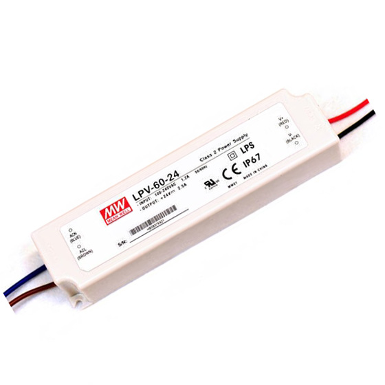 LPV-60-24 60Watt AC90~264V Vstup znamená dobře Vysoce účinný Vodotěsný DC24V LED displej s označením UL Zdroj napájení LPV-60-24 60Watt AC90~264V Vstup znamená dobře Vysoce účinný Vodotěsný DC24V LED displej s označením UL Zdroj napájení