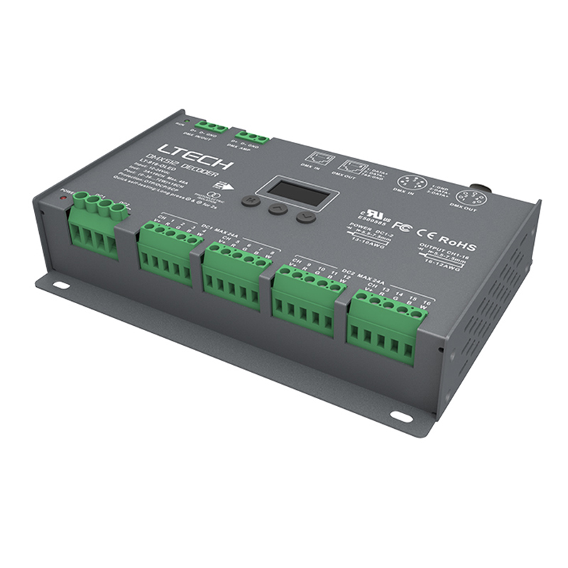 DC12~24V 16CH CV DMX UL-gelisteter LED-Decoder LT-916-OLED