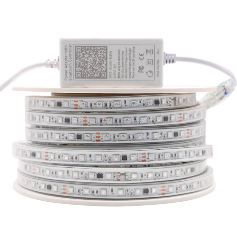 AC 110V 220V vysokonapěťové adresovatelné RGB LED páskové světlo, venkovní IP68 AC 110V 220V vysokonapěťové adresovatelné RGB LED páskové světlo, venkovní IP68