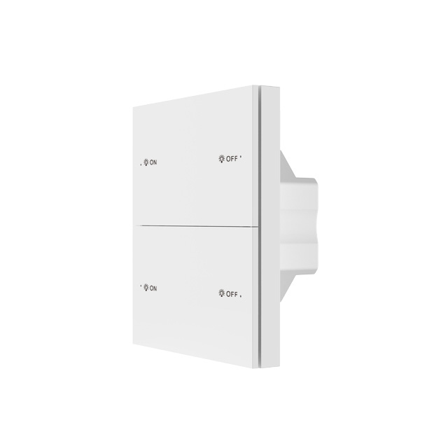 PK4 100–240 VAC, 2 oder 4 Szenen und Zonen, LED-Wandmontagepanel mit Drucktasten PK4 100–240 VAC, 2 oder 4 Szenen und Zonen, LED-Wandmontagepanel mit Drucktasten