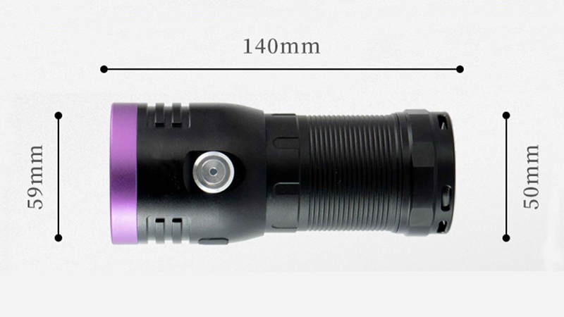 Velikost svítilny UV 365 nm