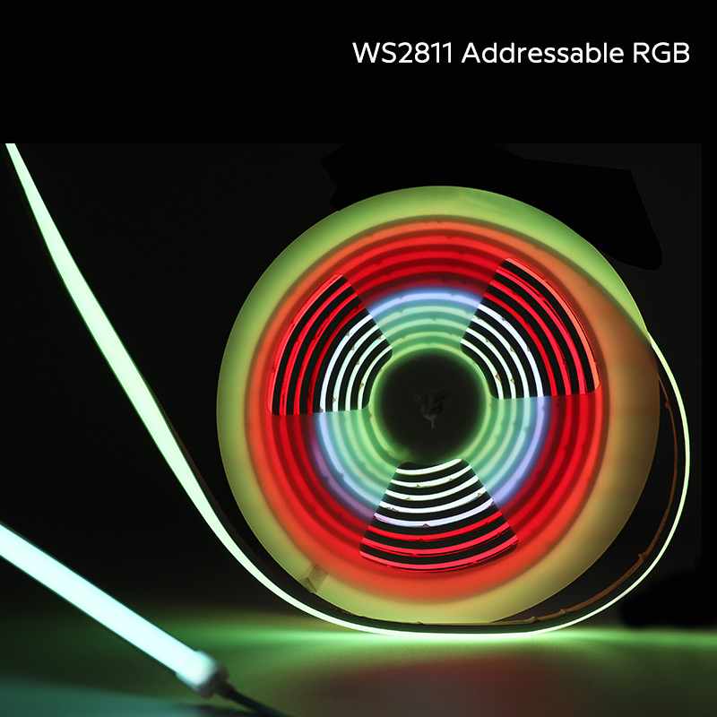 Programovatelný RGB WS2811 COB LED pásek Neonové provazové světlo 12x6mm Programovatelný RGB WS2811 COB LED pásek Neonové provazové světlo 12x6mm