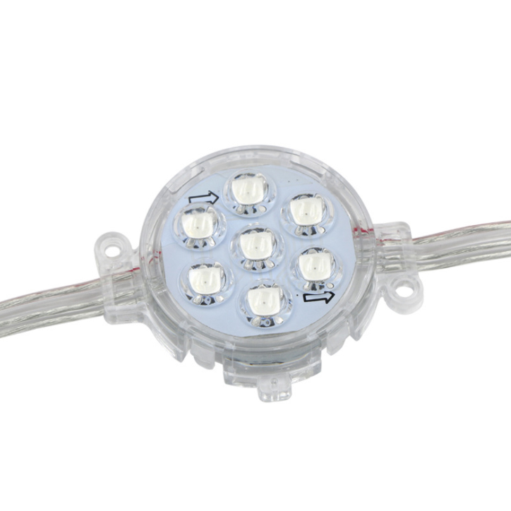 DC24V Durchmesser 5 cm 5050SMD UCS1903/DMX512 Pixelmodul Vollfarbige, von außen gesteuerte, laufende Pferdelampe, Wasserverlauf, Verfolgungsjagd, Türkopf, für den Außenbereich, wasserdicht, IP67, programmierbares digitales LED-Punktlicht, Pixellicht