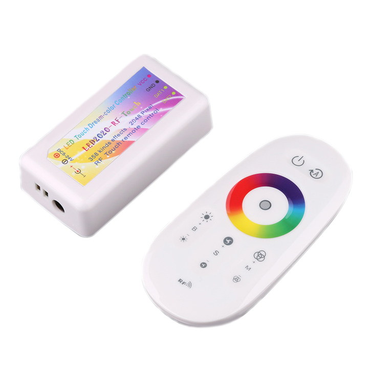 DC5~24V dotykové dálkové ovládání Dream Color Double Data Line Boxed LED Controller Pro WS2811 WS2812B Adresovatelná LED pásková světla