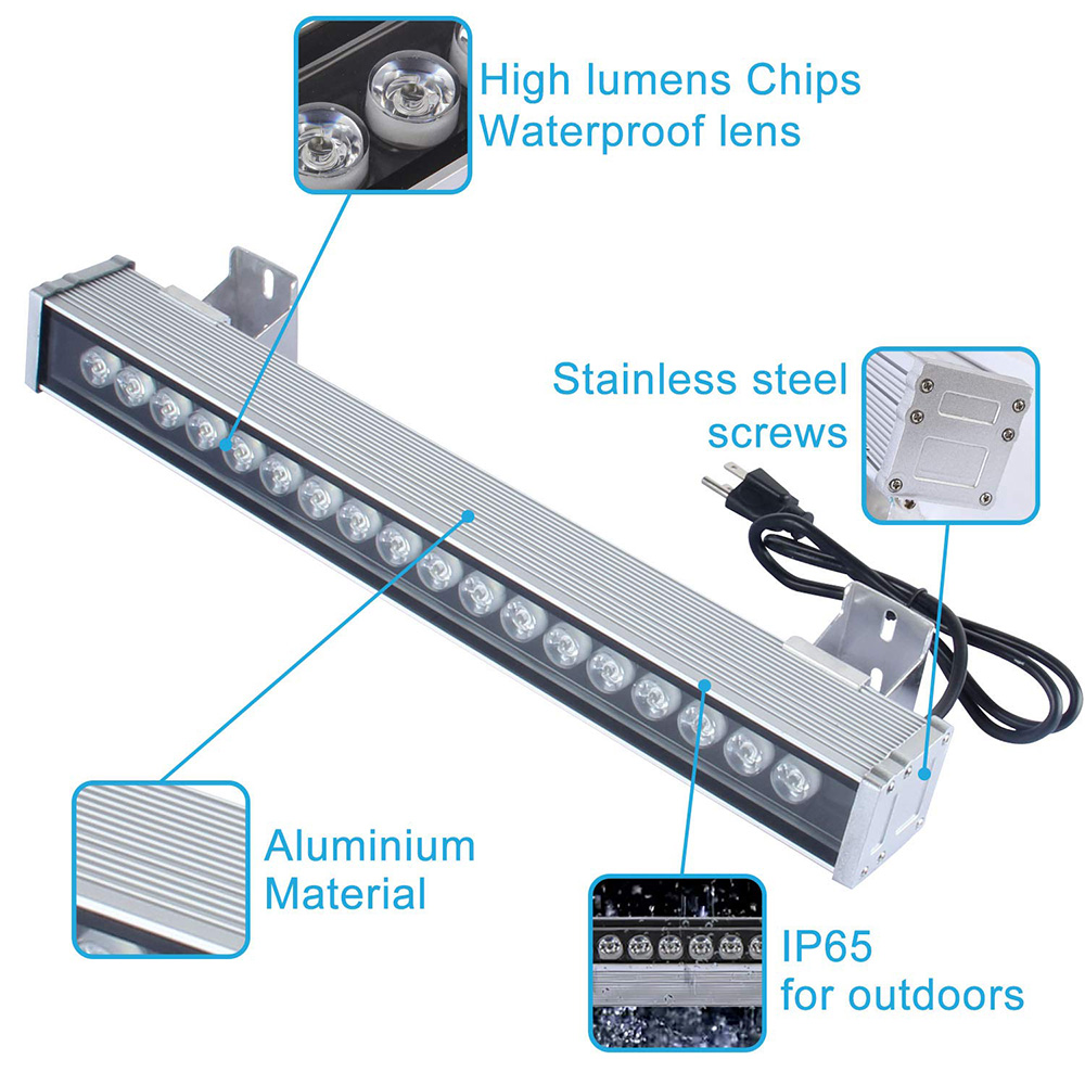 RF Remote RGB Color Changing LED Linear Wall Washer Lights [WALLWASHER -RGB-RF24]