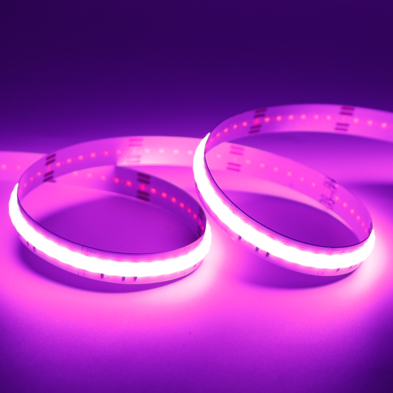 Nejnovější flexibilní COB LED pásková světla DC24V RGB měnící barvu, vysoký jas 768 čipů/M, role 16.4 stop Nejnovější flexibilní COB LED pásková světla DC24V RGB měnící barvu, vysoký jas 768 čipů/M, role 16.4 stop