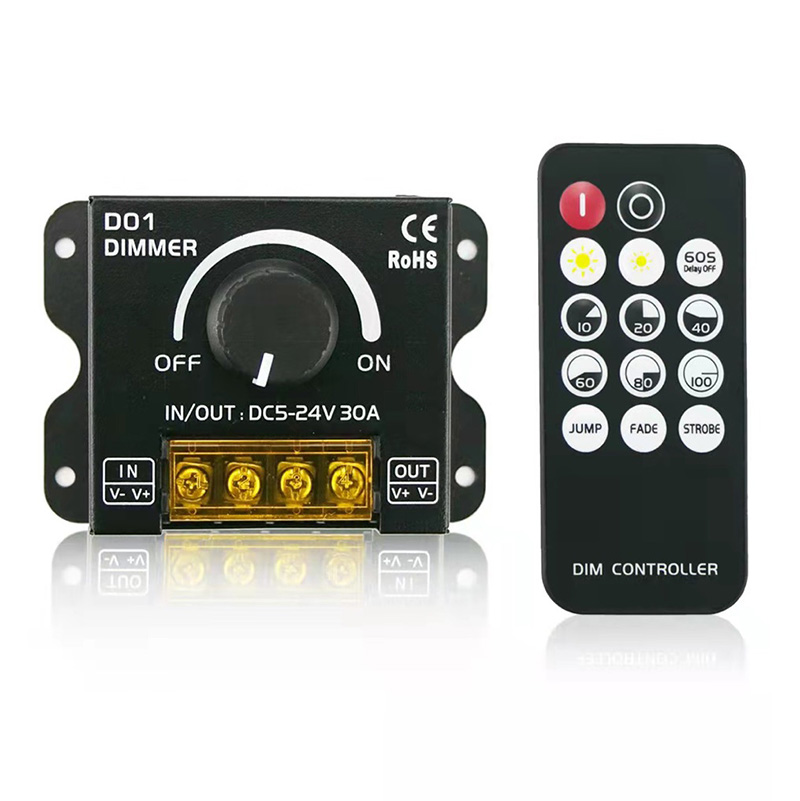 LED Strip Rotary Switch Dimmer With RF Remote Control