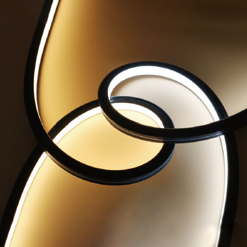 Černá LED neonová trubice Flexibilní silikonový LED pásek difuzor s horním vyzařováním 16*16mm Černá LED neonová trubice Flexibilní silikonový LED pásek difuzor s horním vyzařováním 16*16mm