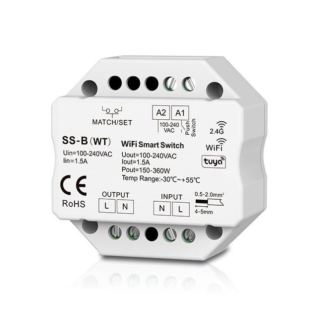 100-240VAC 1.5A WiFi+RF+Druckschalter SS-B(WT)