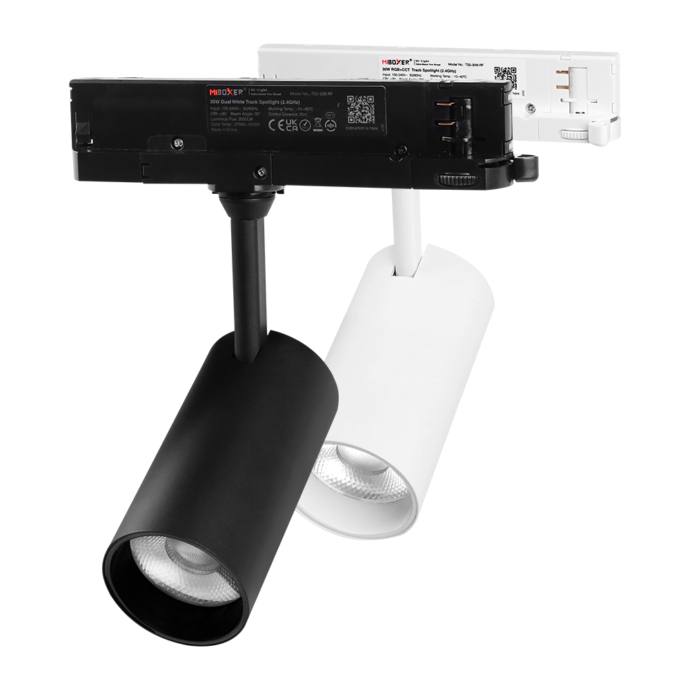 TS2-30B-ZR 30W Dual White Track Spotlight – Tuya Zigbee 3.0 + 2.4G – Weiß/Schwarz optional