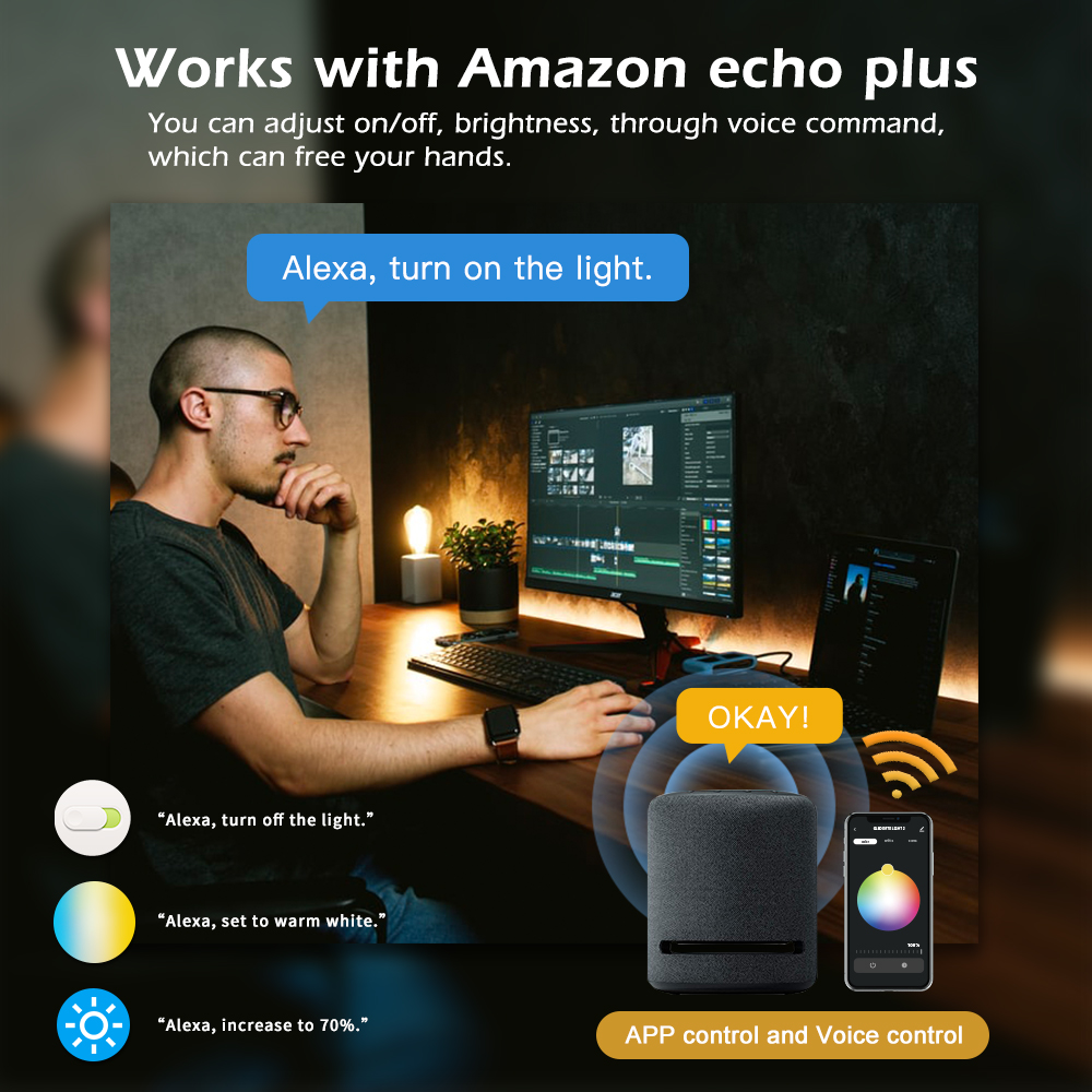 Tuya WiFi bezdrátový RGB+CCT LED ovladač světla Tuya WiFi bezdrátový RGB+CCT LED ovladač světla