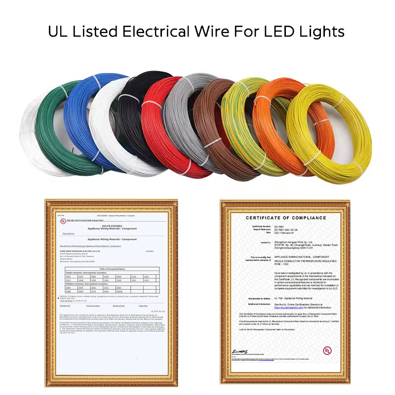 UL 1569 Standard-Elektrokabel für LED-Leuchten, 18 AWG bis 24 AWG, 65 Fuß UL 1569 Standard-Elektrokabel für LED-Leuchten, 18 AWG bis 24 AWG, 65 Fuß