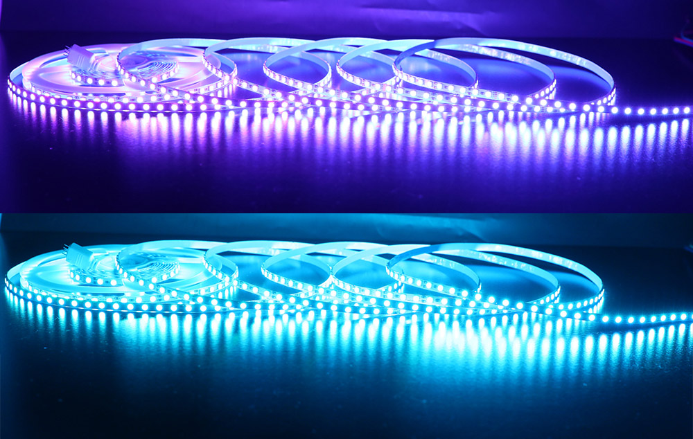 16.4ft RGB Ice Blue SMD 2835 300 LED Flexible Light Strip No-Waterproof DC  12V 