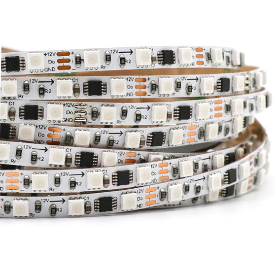 WS2811 DC12V 6MM Ultraschmales 60LEDs/M Dream Color Programmierbares flexibles LED-Lichtband, 5M/Rolle