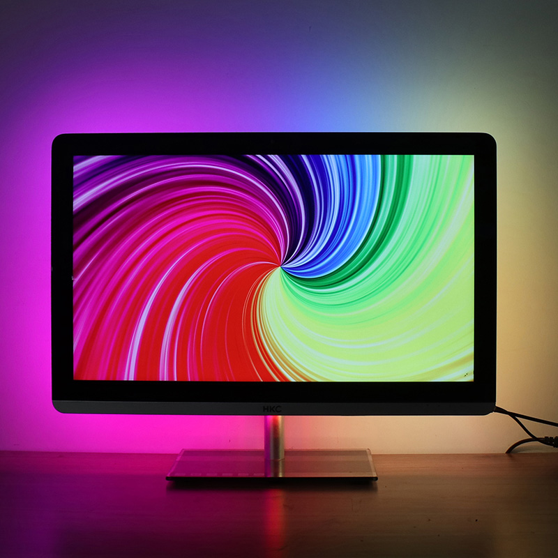 Dynamic TV Backlight LED Strip Full Set Smart Ambilight 5050 RGB LED Light  Strip For TV PC Monitor BackLight Decorative Light