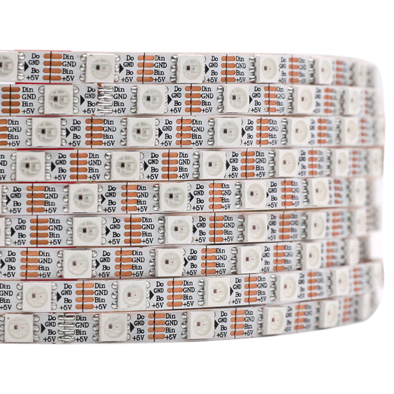WS2813 5 mm/0.20 palce šířka 300 LED 16.4 stop bod zlomu – pokračování Individuální adresovatelné RGB LED páskové světlo WS2813 5 mm/0.20 palce šířka 300 LED 16.4 stop bod zlomu – pokračování Individuální adresovatelné RGB LED páskové světlo