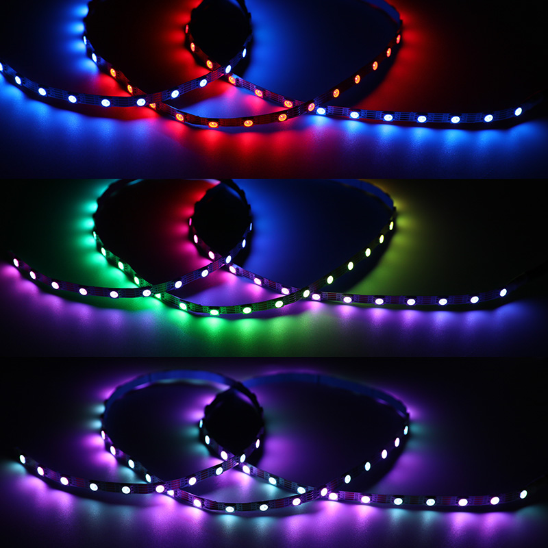 WS2815 6mm 5050 RGB LED páskové světelné pásy Dynamický efekt změny barvy