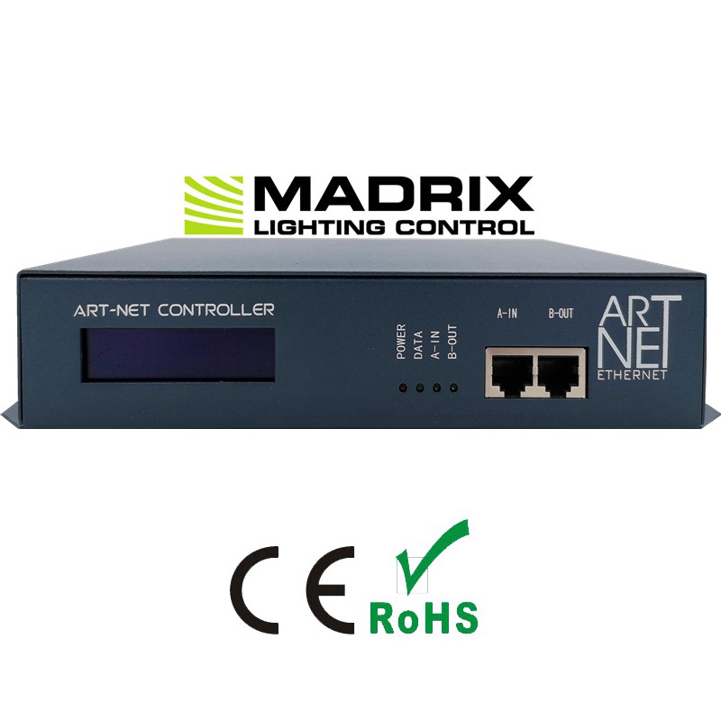Das 8-Kanal-MADRIX-Steuerungssystem unterstützt den ART-NET DMX512-Ausgangscontroller für LED-Pixel-Lichtleisten