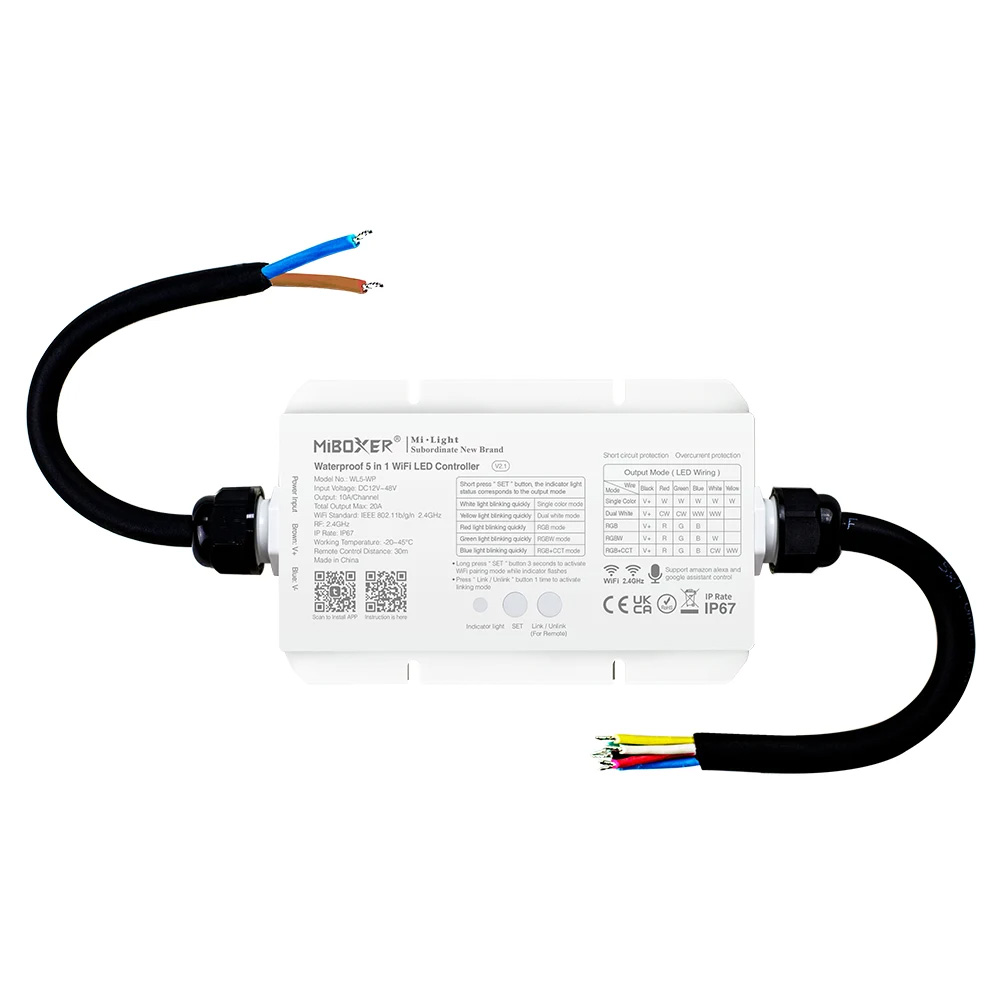 Vodotěsný LED WiFi ovladač 5v1 WL5-WP Vodotěsný LED WiFi ovladač 5v1 WL5-WP