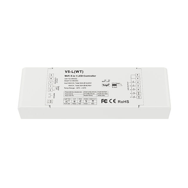 V5-L(WT) WiFi a RF Tuya Push Dimming 5v1 LED ovladač Amazon ECHO Voice Control V5-L(WT) WiFi a RF Tuya Push Dimming 5v1 LED ovladač Amazon ECHO Voice Control
