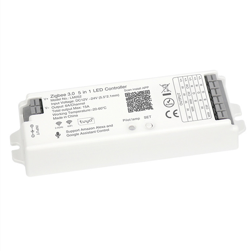 Zigbee 3.0 5-in-1-LED-Controller WiFi Tuya und Smart Life Smartphone-Steuerung Zigbee 3.0 5-in-1-LED-Controller WiFi Tuya und Smart Life Smartphone-Steuerung