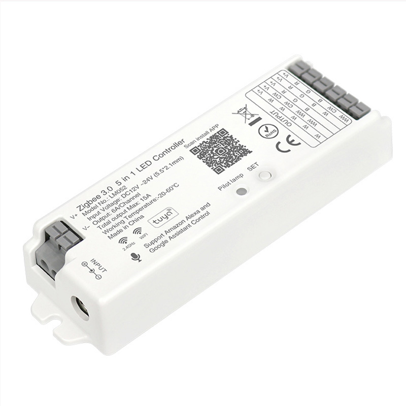 Zigbee 3.0 5-in-1-LED-Controller WiFi Tuya und Smart Life Smartphone-Steuerung Zigbee 3.0 5-in-1-LED-Controller WiFi Tuya und Smart Life Smartphone-Steuerung